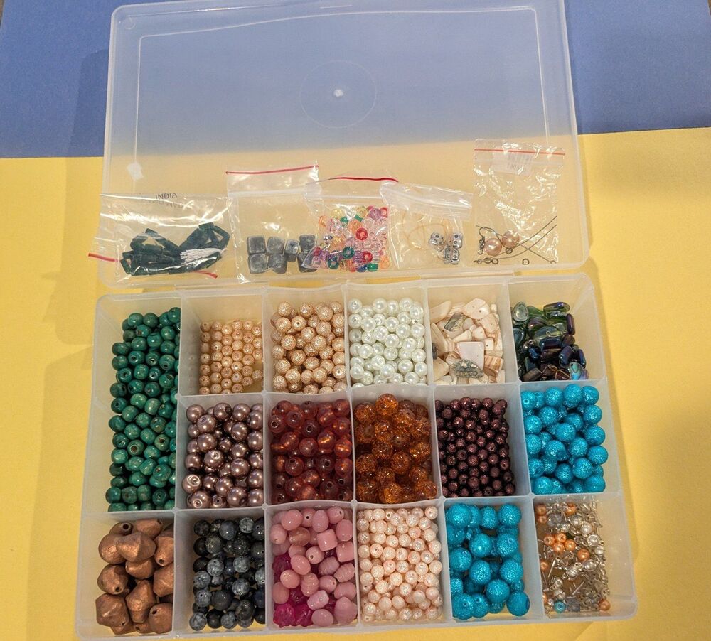 Beads for jewelry making crafts organizer included